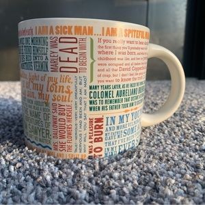 Unemployed Philosophers Guild Great Literary Openings Coffee Tea Mug LIKE NEW!